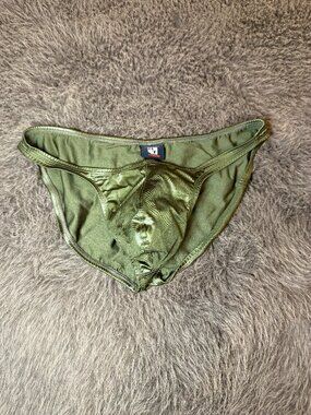 Rough Trade Gear Men’s Olive Green Shiny Swim Bikini Brief XL